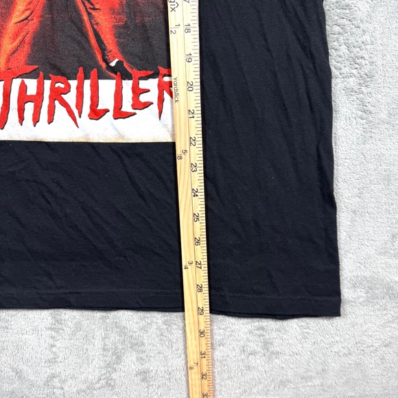 Michael Jackson Thriller Graphic T-Shirt Black Red 80s Music Legend Concert Tour - Picture 7 of 7